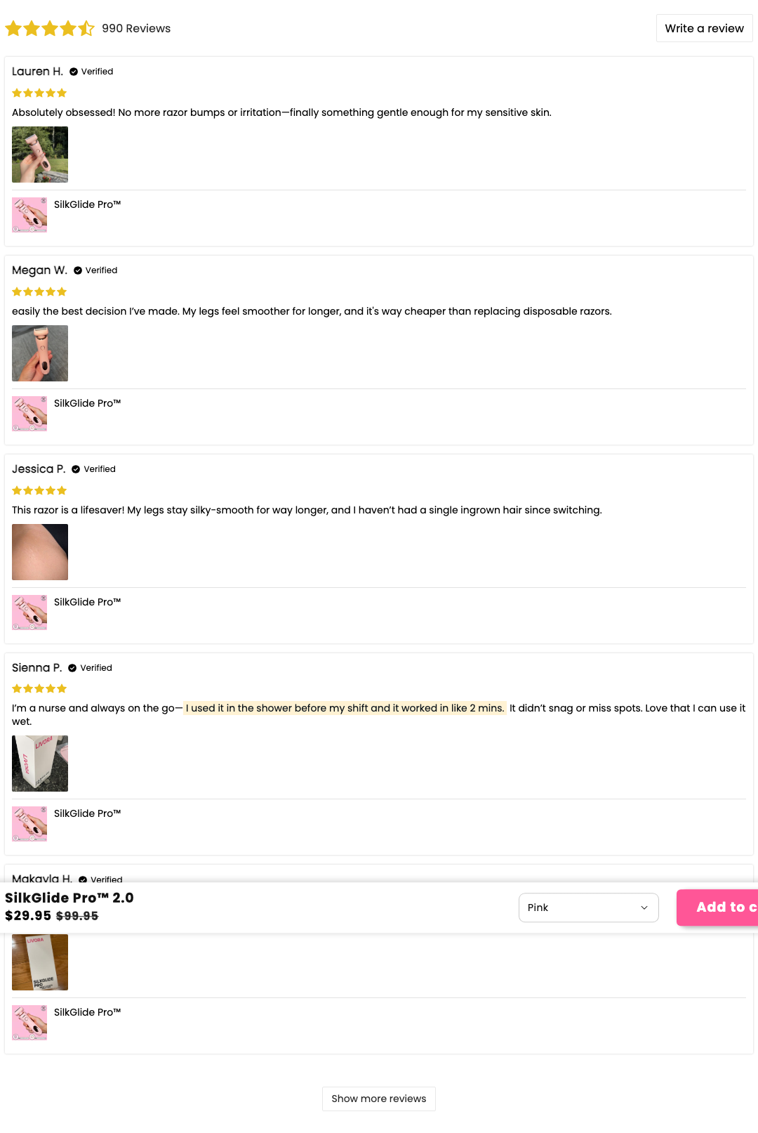 Reviews widget